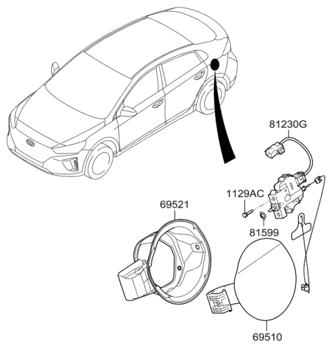 2019 Hyundai Ioniq Electric Fuel Filler Door Diagram