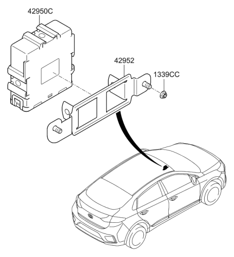 2019 Hyundai Ioniq Electric Traction Motor & Gdu Assy Diagram 2