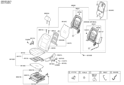 2018 Hyundai Ioniq Lever-RECLINER,LH Diagram for 88520-G2001-T9Y