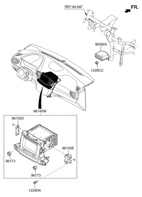 2017 Hyundai Ioniq Audio Assembly Diagram for 96160-G7400-PGB