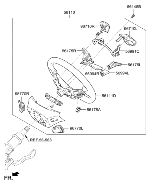 2019 Hyundai Ioniq Paddle Shift Switch Assembly, Right Diagram for 96780-G7000