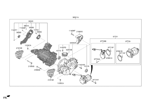 1998 Hyundai Accent Nut Diagram for 13387-12007-K