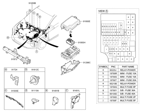 2018 Hyundai Ioniq Wiring Assembly-Front Diagram for 91200-G7710