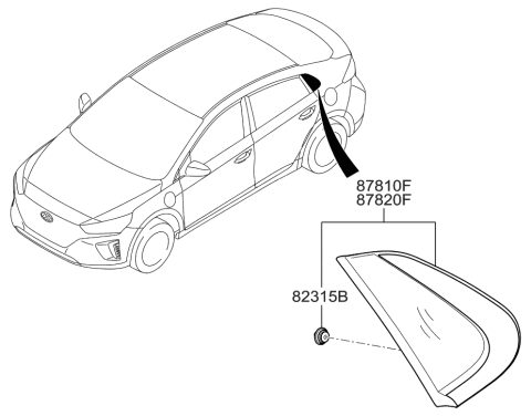 2019 Hyundai Ioniq Quarter Window Diagram