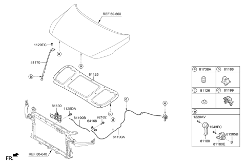 1998 Hyundai Accent Rod Assembly-Hood Stay Diagram for 81170-G2000
