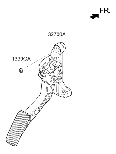 2017 Hyundai Ioniq Pedal Assembly-Accelerator Diagram for 32700-G2100