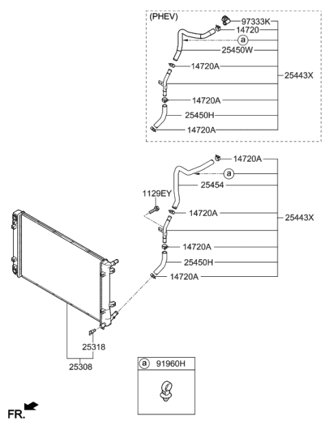 2019 Hyundai Ioniq Hose-Water Diagram for 25450-G2520