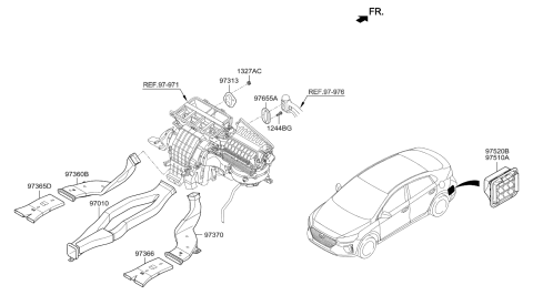 2019 Hyundai Ioniq Hybrid Heater System-Duct & Hose Diagram