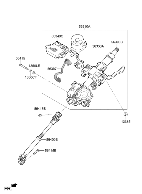 2022 Hyundai Elantra N Column Assembly-Steering Diagram for 56310-G2500