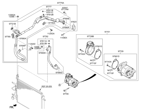 2019 Hyundai Ioniq Tube Assembly-Suction & Liquid Diagram for 97775-G2010