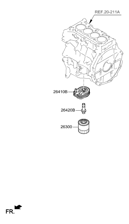 2018 Hyundai Ioniq Cooler Assembly-Engine Oil Diagram for 26410-03HA0