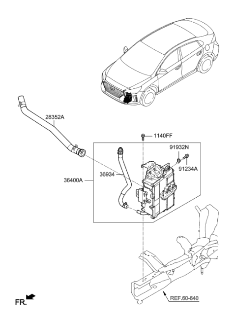 2017 Hyundai Ioniq Onboard Charger Assembly Diagram for 36400-2B005