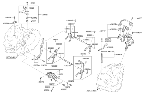 2017 Hyundai Ioniq Fork Assembly-Shift(5) Diagram for 43850-2B000