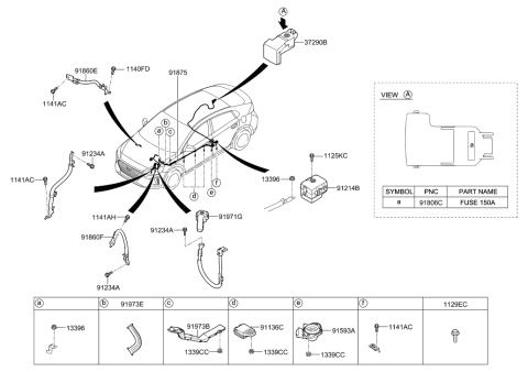 2018 Hyundai Ioniq Cable Assembly-D/Current Power Diagram for 91875-G2010