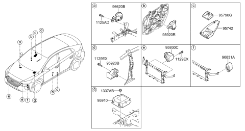 2006 Hyundai Entourage Module Assembly-Air Bag Control Diagram for 95910-G2000
