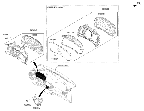 2022 Hyundai Elantra N Cluster Assembly-Instrument Diagram for 94033-G2300