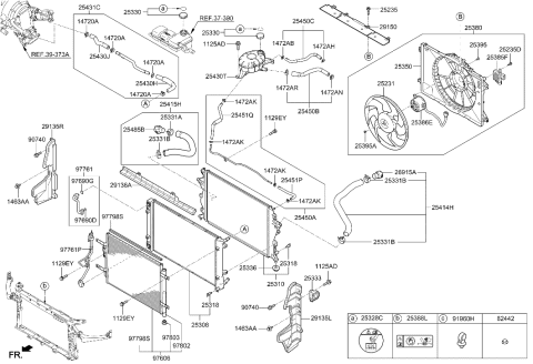 2017 Hyundai Ioniq Hose & Clamp Assembly Diagram for 25450-G2000