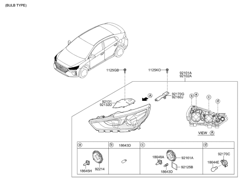 2017 Hyundai Ioniq Hybrid Head Lamp Diagram 1