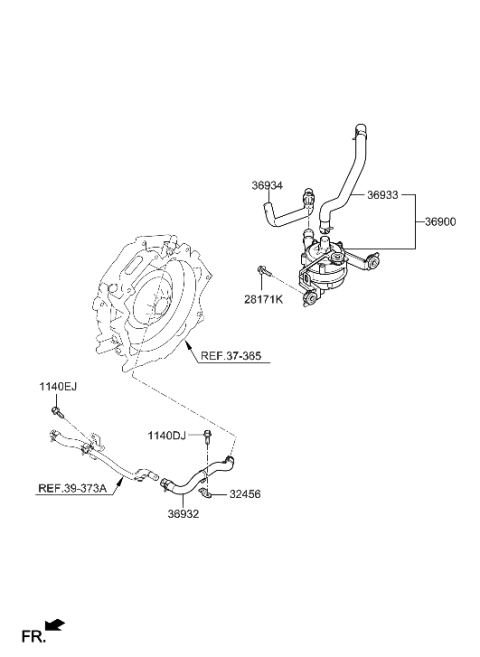 2019 Hyundai Ioniq Hose-Electronic Water Pump Outlet Diagram for 36930-2B001