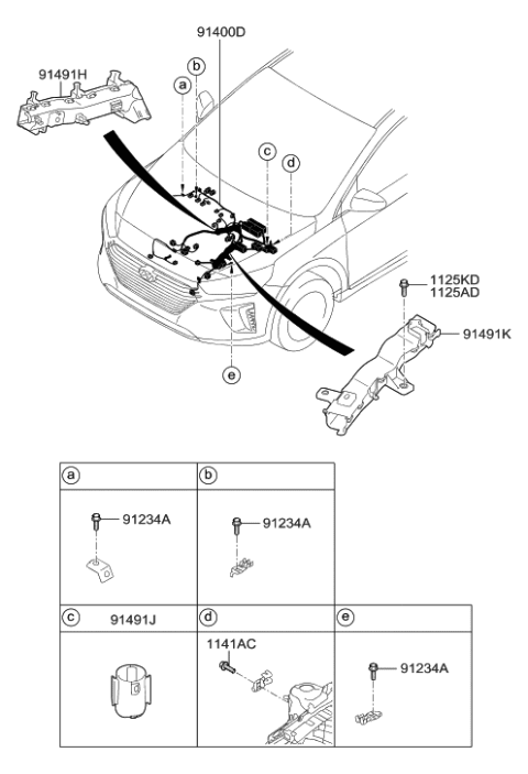 2018 Hyundai Ioniq Wiring Assembly-Control Diagram for 91400-G2011