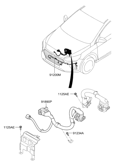 2018 Hyundai Ioniq Wiring Assembly-Fem Diagram for 91840-G2120