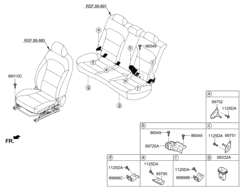 2018 Hyundai Ioniq Hybrid Hardware-Seat Diagram