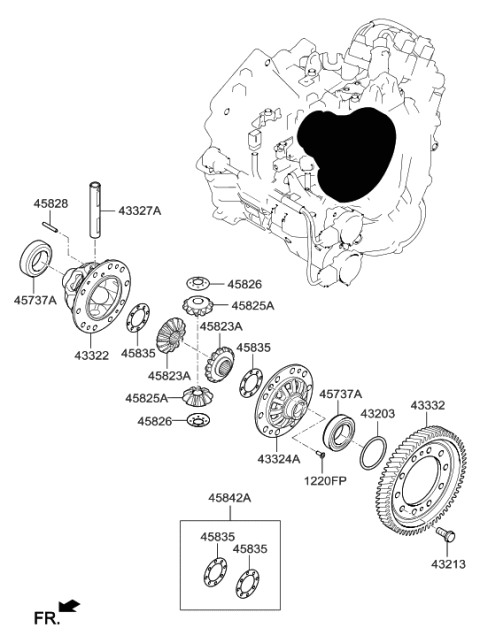 2017 Hyundai Ioniq Hybrid Transaxle Gear-Manual Diagram 2