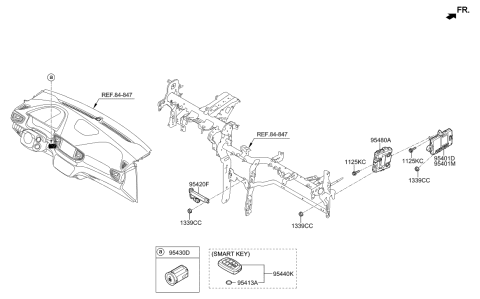 2018 Hyundai Ioniq Brake Control Module And Receiver Unit Assembly Diagram for 95400-G2HH0