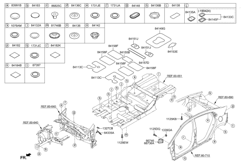 2017 Hyundai Ioniq Hybrid Isolation Pad & Plug Diagram 1