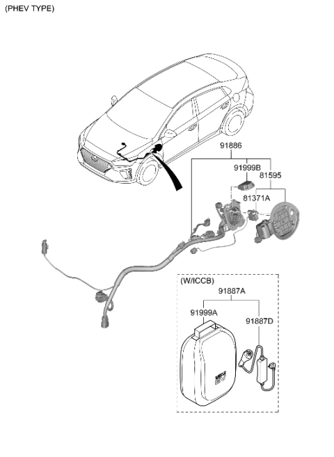 2018 Hyundai Ioniq Wiring Assembly-Norm CHGE INL CBL Diagram for 91886-G2001