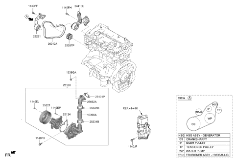 2018 Hyundai Ioniq Gasket-Water Pump Diagram for 25125-03HB0