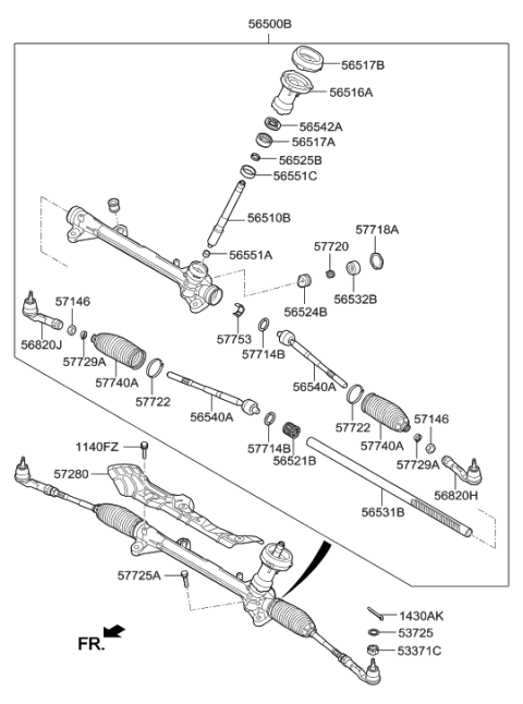 2018 Hyundai Ioniq End Assembly-Tie Rod,RH Diagram for 56825-G2000