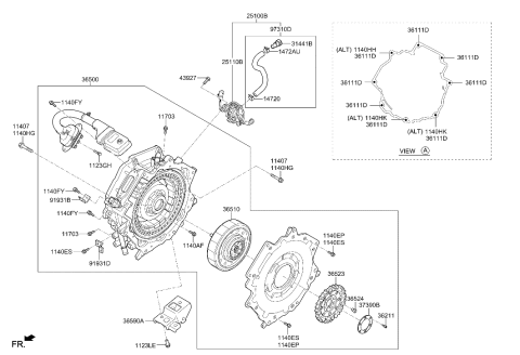 Traction Motor & Gdu Assy - 2018 Hyundai Ioniq Hybrid