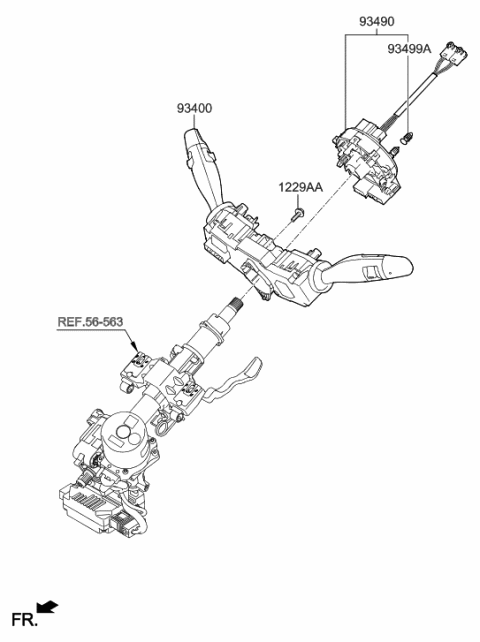 2020 Hyundai Accent Switch Assembly-Multifunction Diagram for 93401-F2500