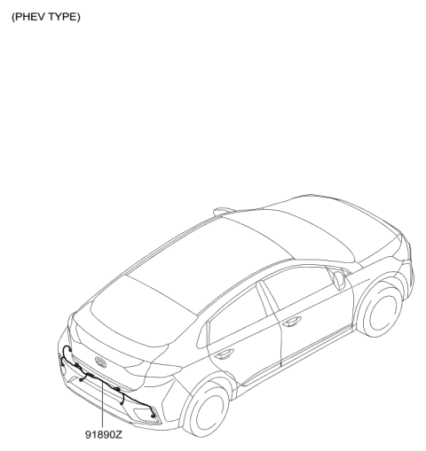 2019 Hyundai Ioniq Wiring Harness-BWS Extension Diagram for 91890-G2010