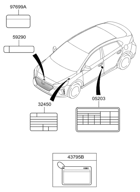 2018 Hyundai Ioniq Information Tag Diagram for 46796-D4200