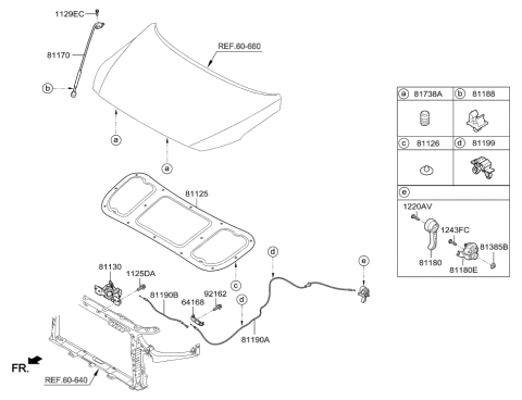 2019 Hyundai Ioniq Hood Trim Diagram