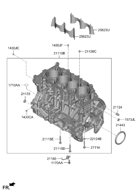 2022 Hyundai Tucson US Alabama made Cylinder Block Diagram