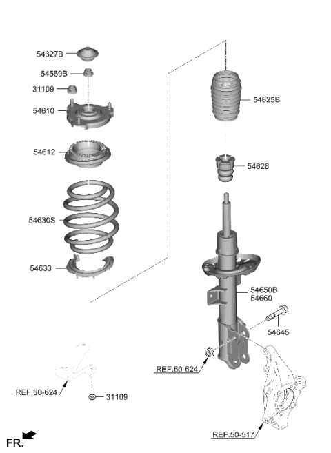 2022 Hyundai Tucson Spring-FR Diagram for 54630-N9AH0