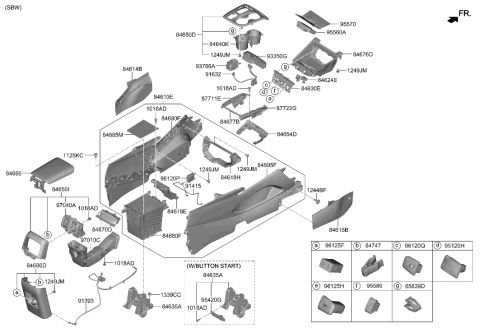 2023 Hyundai Tucson Console Diagram 1