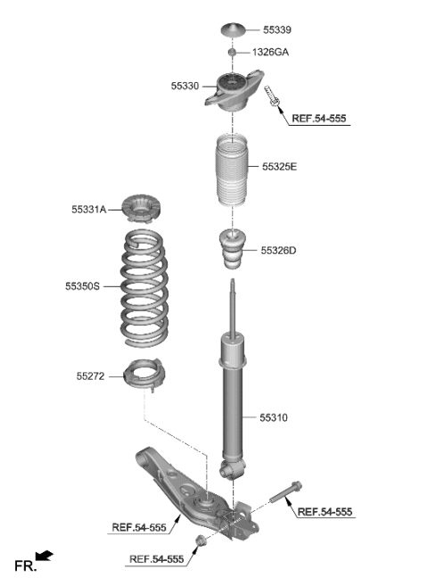 2022 Hyundai Tucson US Alabama made Rear Spring & Strut Diagram