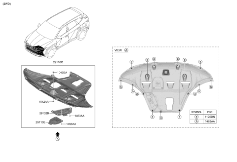 2022 Hyundai Tucson US Alabama made Under Cover Diagram 1