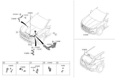 2023 Hyundai Tucson Wiring Assembly-Tail Gate Diagram for 91650-CW100