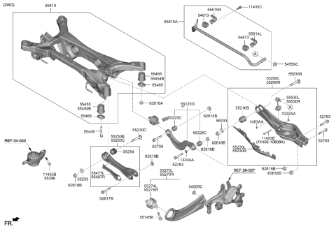 2022 Hyundai Tucson US Alabama made Rear Suspension Control Arm Diagram 1
