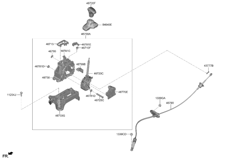 2023 Hyundai Tucson Shift Lever Control (ATM) Diagram 1