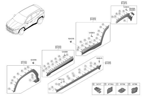 2023 Hyundai Tucson GARNISH Assembly-FNDR Side,RH Diagram for 87712-CW000-CA