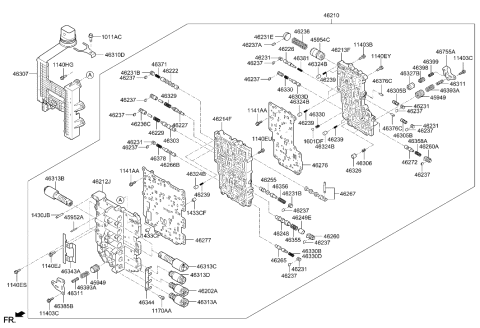 2022 Hyundai Tucson US Alabama made Transmission Valve Body Diagram