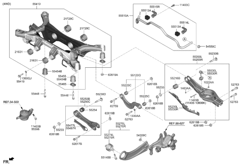 2023 Hyundai Tucson Arm Assembly-RR Assist,LH Diagram for 55250-CW000