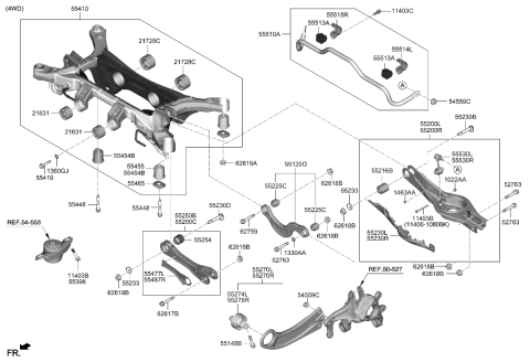 2006 Hyundai Elantra Arm Assembly-RR Trailing Arm,LH Diagram for 55270-CW000