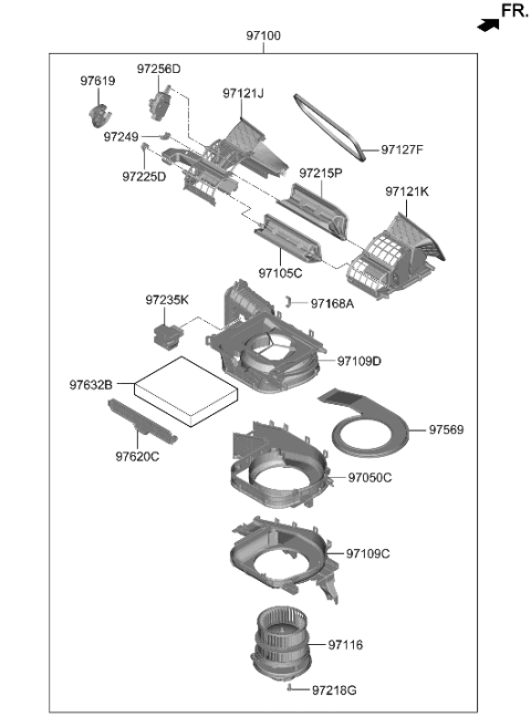 2022 Hyundai Tucson US Alabama made Heater System-Heater & Blower Diagram 2
